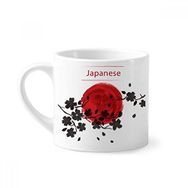 Dıythinker 170 ml Beyaz Japon Dalı Sakura Fırça Boyama Mini Kahve Seramik Kupa