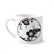 Dıythinker 170 ml Beyaz Japon Kültürü Sevimli Siyah Sakura Mini Kahve Seramik Kupa