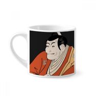 Dıythinker 170 ml Beyaz Japon Tarzı Ukiyoe Erkek Kimono Mini Kahve Seramik Kupa