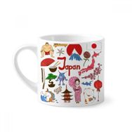 Dıythinker 170 ml Beyaz Japonya Landscap Hayvanlar Ulusal Bayrak Mini Kahve Seramik Kupa
