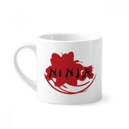 Dıythinker 170 ml Beyaz Japonya Ninja Kelimeler Sakura Silüeti Mini Kahve Seramik Kupa