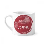 Dıythinker 170 ml Beyaz Japonya Ulusal Bayrağı Kırmızı Tapınak Mini Kahve Seramik Kupa