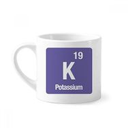 Dıythinker 170 ml Beyaz K Potasyum Kimyasal Element Chem Mini Kahve Seramik Kupa