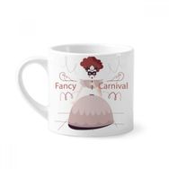 Dıythinker 170 ml Beyaz Kadın Elbise Maskesi Happy Carnival Of Venice Mini Kahve Seramik Kupa
