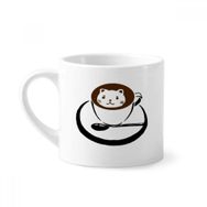 Dıythinker 170 ml Beyaz Kahve Seramik Kupa İllüstrasyon Sevimli Kedi Desenli Mini Kahve Seramik Kupa