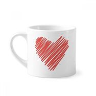 Dıythinker 170 ml Beyaz Kalp Grafiti Çizim Sevgililer Günü Mini Kahve Seramik Kupa