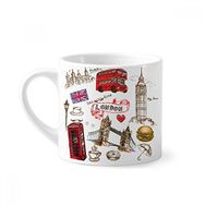 Dıythinker 170 ml Beyaz Kalp Kule Otobüs Araba BK Hamburger Simgesi Mini Kahve Seramik Kupa