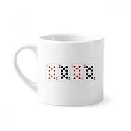 Dıythinker 170 ml Beyaz Kalp Kürek Elmas Kulüp 10 Desenli Mini Kahve Seramik Kupa
