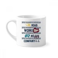 Dıythinker 170 ml Beyaz Kalp Yol Numarası Desenli Mini Kahve Seramik Kupa