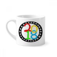 Dıythinker 170 ml Beyaz Kar Tanesi 2018 Happy New Year Mini Kahve Seramik Kupa