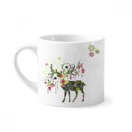Dıythinker 170 ml Beyaz Kar Tanesi Fener Geyik Mini Kahve Seramik Kupa