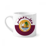 Dıythinker 170 ml Beyaz Katar Asya Ulusal Amblem Mini Kahve Seramik Kupa