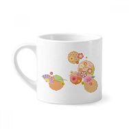 Dıythinker 170 ml Beyaz Katlanır Fan Sakura Geometri Desenli Mini Kahve Seramik Kupa