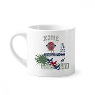 Dıythinker 170 ml Beyaz Kayak Kış Spor Şehir İllüstrasyon Mini Kahve Seramik Kupa