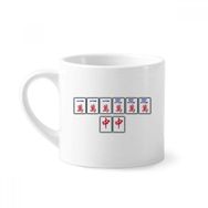 Dıythinker 170 ml Beyaz Kazanan Takım Mahjong Fayans Mini Kahve Seramik Kupa