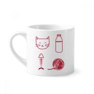 Dıythinker 170 ml Beyaz Kedi Balık Yünü Top Şişesi Mini Kahve Seramik Kupa