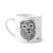Dıythinker 170 ml Beyaz Kedi İnsan Boyası Bebek Mini Kahve Seramik Kupa
