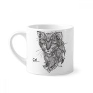 Dıythinker 170 ml Beyaz Kedi İnsan Boyası Sessiz Bebek Mini Kahve Seramik Kupa