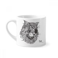 Dıythinker 170 ml Beyaz Kedi İnsan Boyası Tek Gözlü Mini Kahve Seramik Kupa
