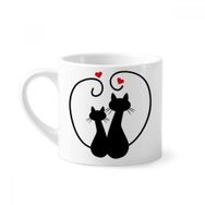 Dıythinker 170 ml Beyaz Kedi Severler Sihouette Hayvan Sevgililer Günü Mini Kahve Seramik Kupa
