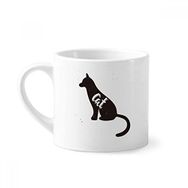 Dıythinker 170 ml Beyaz Kedi Siyah ve Beyaz Hayvan Mini Kahve Seramik Kupa