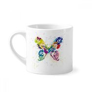 Dıythinker 170 ml Beyaz Kelebek Çiçek Desenli Mini Kahve Seramik Kupa
