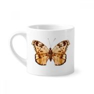 Dıythinker 170 ml Beyaz Kelebek Kahverengi Kanatlı Mini Kahve Seramik Kupa