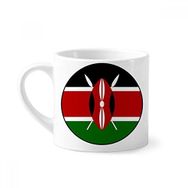 Dıythinker 170 ml Beyaz Kenya Afrika Ulusal Amblem Mini Kahve Seramik Kupa