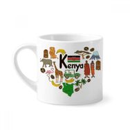 Dıythinker 170 ml Beyaz Kenya Love Heart Landscap Ulusal Bayrak Mini Kahve Seramik Kupa
