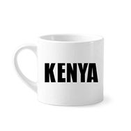 Dıythinker 170 ml Beyaz Kenya Ülke Adı Siyah Mini Kahve Seramik Kupa