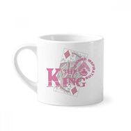 Dıythinker 170 ml Beyaz King Oyun Kartları Kumar Aletleri Desenli Mini Kahve Seramik Kupa