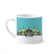 Dıythinker 170 ml Beyaz Kingdom Altın Tapınak Tapınağı İllüstrasyon Mini Kahve Seramik Kupa