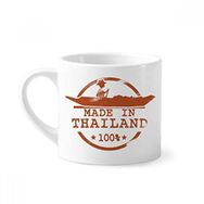 Dıythinker 170 ml Beyaz Kingdom of Thailand Kayaking Illustration Mini Kahve Seramik Kupa