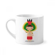 Dıythinker 170 ml Beyaz Kırmızı Amazon Brezilya Venezuela Çizgi Film Mini Kahve Seramik Kupa