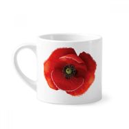 Dıythinker 170 ml Beyaz Kırmızı Çiçek Boyama Büyük Mısır Gelincik Mini Kahve Seramik Kupa