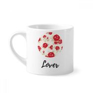 Dıythinker 170 ml Beyaz Kırmızı Gül Çizim Sanatı Bitki Mini Kahve Seramik Kupa