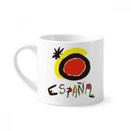Dıythinker 170 ml Beyaz Kırmızı Sarı Güneş Işığı Espanol Mini Kahve Seramik Kupa