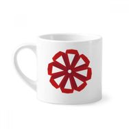 Dıythinker 170 ml Beyaz Kırmızı Soyut Noel Çiçeği Origami Mini Kahve Seramik Kupa