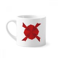 Dıythinker 170 ml Beyaz Kırmızı Soyut Noel Dekorasyonu Origami Mini Kahve Seramik Kupa