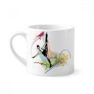 Dıythinker 170 ml Beyaz Kış Spor Figür Paten Kadın Sporcular Mini Kahve Seramik Kupa