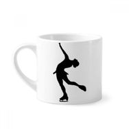 Dıythinker 170 ml Beyaz Kış Spor Silüeti Kadın Paten Mini Kahve Seramik Kupa