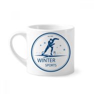 Dıythinker 170 ml Beyaz Kış Sporları Kayak Takım ve Bot Desenli Mini Kahve Seramik Kupa