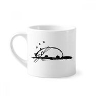 Dıythinker 170 ml Beyaz Kıvırcık Ağır Kedi Gülümseme Hattı Mini Kahve Seramik Kupa