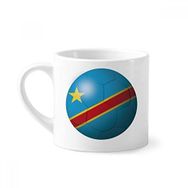 Dıythinker 170 ml Beyaz Kongo Ulusal Bayrak Futbol Mini Kahve Seramik Kupa