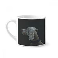 Dıythinker 170 ml Beyaz Köpek Evcil Hayvan Yalnız Gece Mini Kahve Seramik Kupa
