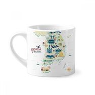 Dıythinker 170 ml Beyaz Kore'de Seyahat Eden Mini Kahve Seramik Kupa