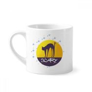 Dıythinker 170 ml Beyaz Korku Kedi Korkunç Cadılar Bayramı Mini Kahve Seramik Kupa