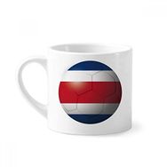 Dıythinker 170 ml Beyaz Kosta Rika Ulusal Bayrağı Futbol Mini Kahve Seramik Kupa