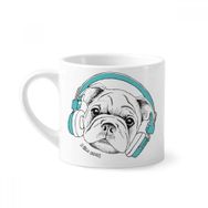Dıythinker 170 ml Beyaz Kulaklık Müzik Canlılığı Sesler Köpek Mini Kahve Seramik Kupa