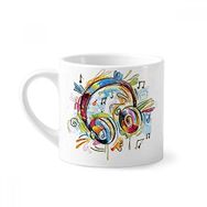 Dıythinker 170 ml Beyaz Kulaklık Renkli Müzik Çılgın Desenli Mini Kahve Seramik Kupa